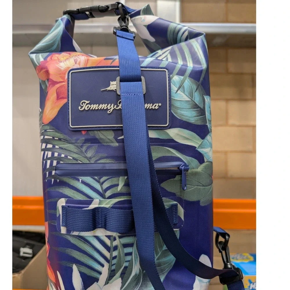 New Tommy Bahama 20L Waterproof Dry Bag Navy Tropical Floral TPU Roll Top